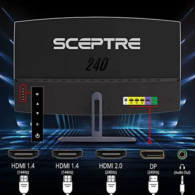 Alt view image 5 of 5 - Sceptre Curved 32" Gaming Monitor Up to 240Hz 1ms AMD FreeSync Premium Build-in Speakers, HDMI Displayport Gunmetal 2021 (C325B-FWD240) (C325B-FWD240)