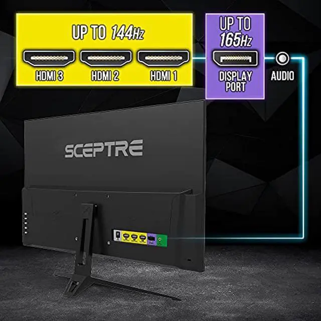 Alt view image 5 of 5 - Sceptre IPS 27 inch Gaming LED Monitor up to 165Hz 144Hz 1ms DisplayPort HDMI, FreeSync FPS RTS Build-in Speakers Gunmetal Black 2021 (E275B-FPT165) (E275B-FPT165)