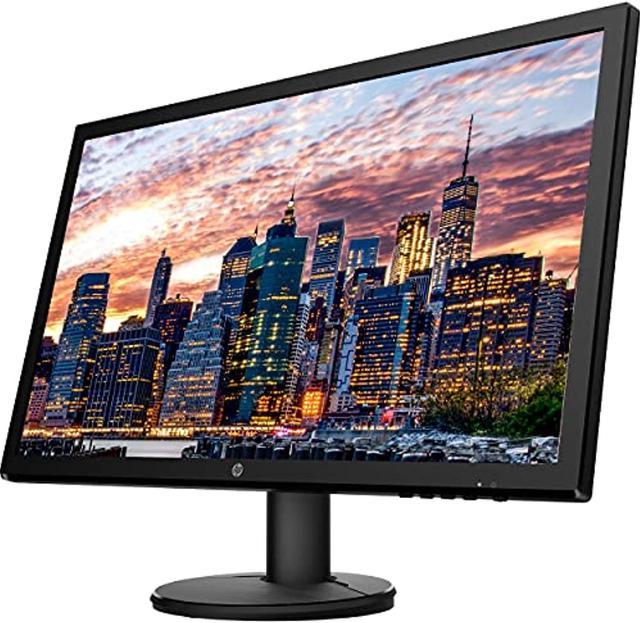 HP V24 FHD 1920x1080 Monitor Bundle with HDMI, FreeSync, Low Blue Light,  and Mini Bluetooth Speaker for Professional Sound, Built-in Microphone and