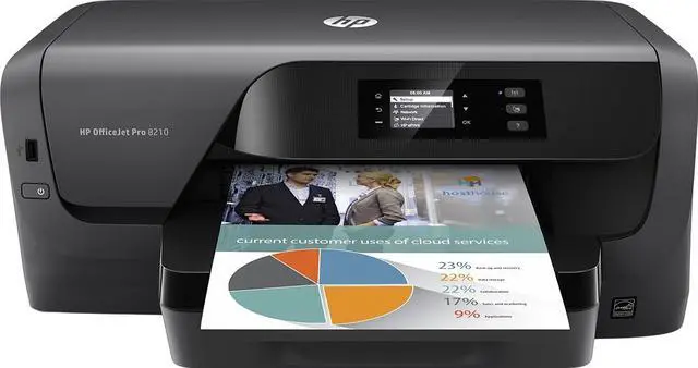 Main image of HP - OfficeJet Pro 8210 Wireless Inkjet Instant Ink Ready Printer - Black (D9L64A#B1H)