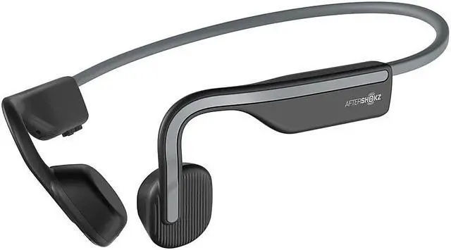 Alt view image 4 of 10 - Aftershokz OpenMove Open-Ear Wireless Headphones (Slate Grey)