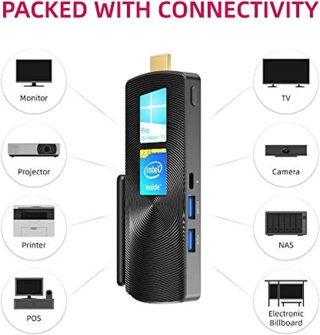 Alt view image 3 of 5 - MeLE Mini PC Stick Windows 10 Pro 8GB DDR 128GB eMMC Intel Celeron J4125 Processor Quad-Core Fanless Mini Computer 4K HD BT4.2 2.4G/5.0G Dual Band WiFi USB3.0 (Intel J4125/8GB+128GB/Win10Pro)