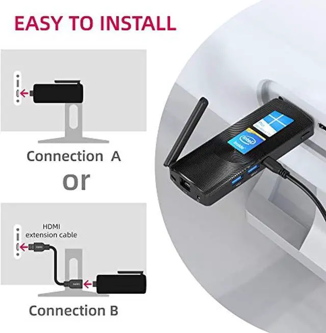 Alt view image 5 of 5 - MeLE Mini PC Stick Windows 10 Pro 8GB DDR 128GB eMMC Intel Celeron J4125 Processor Quad-Core Fanless Mini Computer 4K HD BT4.2 2.4G/5.0G Dual Band WiFi USB3.0 (Intel J4125/8GB+128GB/Win10Pro)
