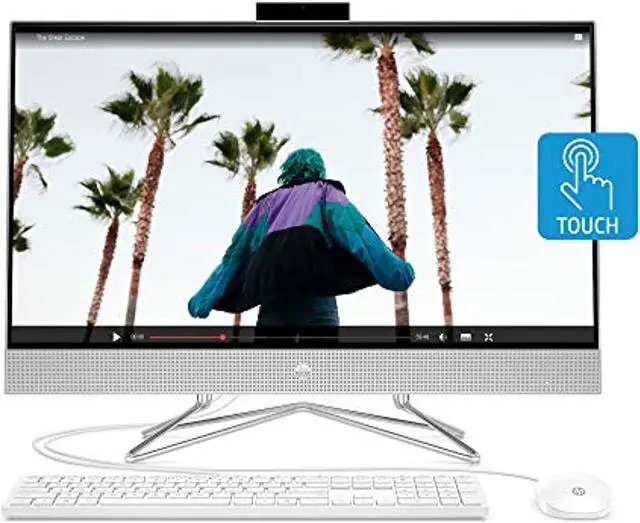 Main image of HP 27-inch Touchscreen All-in-One Desktop Computer, AMD Ryzen 5 4500U Processor,16 GB RAM, 512 GB SSD, Windows 10 Home (27-dp0160, Silver) (27-dp0160)
