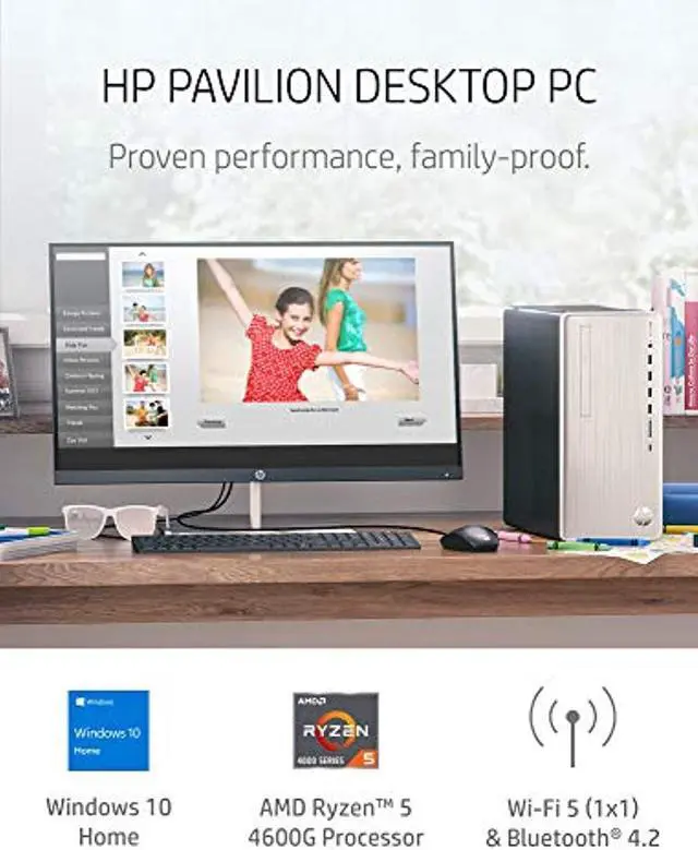 Alt view image 2 of 7 - HP Pavilion Desktop PC, AMD Ryzen 5 4600G Processor 6-core with Radeon Graphics, 12 GB DDR4-3200 SDRAM, 512 GB HD - Windows 10 Home, Multi-Display Capable, 5.1 Surround Sound (TP01-1140) (1J7L8AA#ABA)