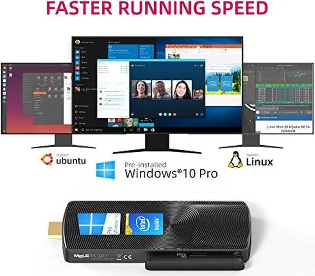Alt view image 2 of 5 - MeLE Mini PC Stick Windows 10 Pro 8GB DDR 128GB eMMC Intel Celeron J4125 Processor Quad-Core Fanless Mini Computer 4K HD BT4.2 2.4G/5.0G Dual Band WiFi USB3.0 (Intel J4125/8GB+128GB/Win10Pro)