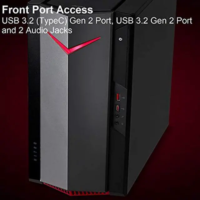 Alt view image 4 of 5 - Acer Nitro 50 Gaming Desktop, 10th Gen Intel Core i5-10400F 6-Core Processor, GeForce GTX 1650, 8GB DDR4, 512GB NVMe M.2 SSD, Intel WiFi 6, Keyboard and Mouse, N50-610-UR14 (DG.E26AA.001)