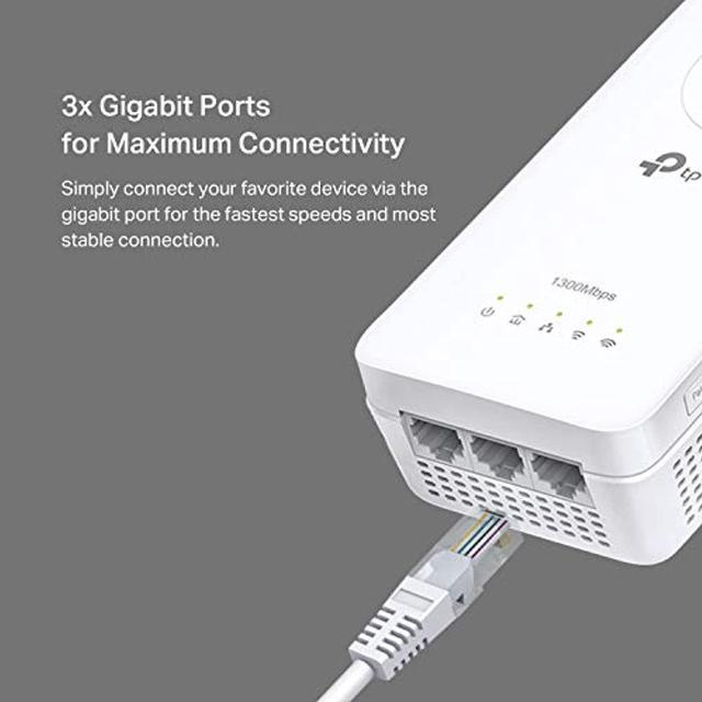 TP-Link AV1300 Powerline WiFi Extender(TL-WPA8631P KIT)- Powerline Ethernet  Adapter with AC1200 Dual Band WiFi, Gigabit Port, Ideal for Gaming/4K TV  (TL-WPA8631PKIT) 