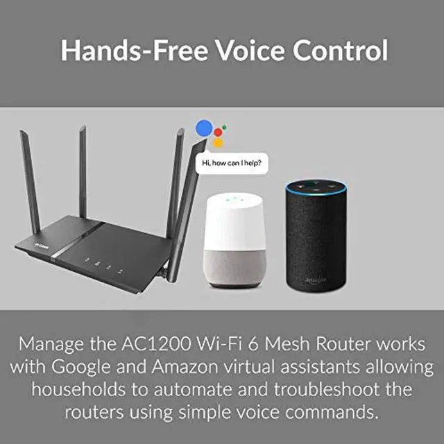 Alt view image 2 of 5 - D-Link WiFi Router AC1200 High Power Gigabit Ethernet Dual Band Mesh Wireless Internet for Home Gaming Parental Control Wi-Fi (DIR-1260) (DIR-1260)