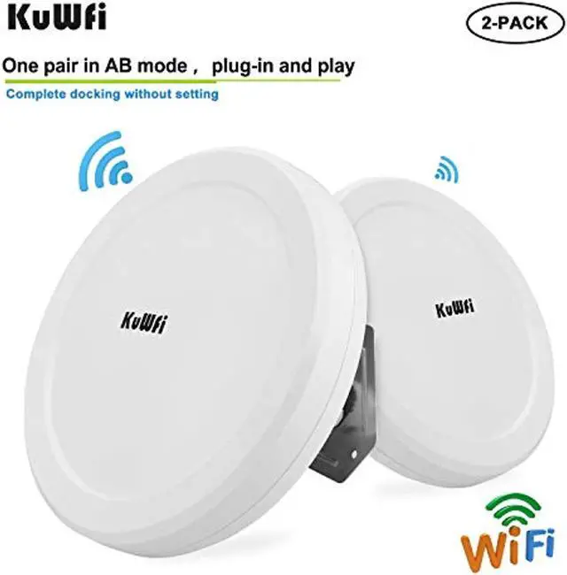 Alt view image 2 of 5 - KuWFi Long Range WiFi Bridge 11ac Outdoor Access Point to Point Wireless Bridge High Speeds 5.8G 900M Support PoE 2-Packs (CPE550-2)