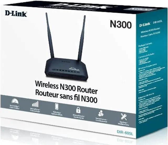 Alt view image 5 of 5 - D-Link DIR-605L IEEE 802.11n Wireless Router - 2.48 GHz ISM Band - 2 x Antenna - 300 Mbps Wireless Speed - 4 x Network Port - 1 x Broadband Port - Fast Ethernet Desktop (DIR-605L)