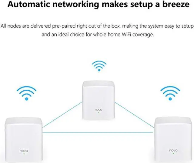 Alt view image 4 of 5 - Tenda NOVA Mw5S(2-Pack) Wall-Plug Whole Home Mesh WiFi System, Coverage Up to 2, 500 Sq. Ft, Plug and Play, Router/WiFi Extender Replacement, Gigabit Connection to Your Cable Modem (MW5s2-Pack)