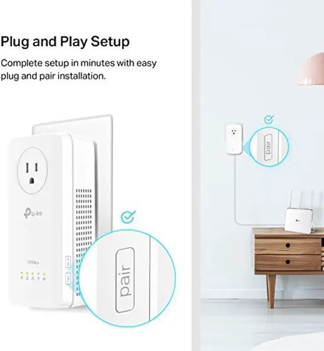 Alt view image 5 of 5 - TP-Link AV1300 Powerline WiFi Extender(TL-WPA8631P KIT)- Powerline Ethernet Adapter with AC1200 Dual Band WiFi, Gigabit Port, Ideal for Gaming/4K TV (TL-WPA8631PKIT)