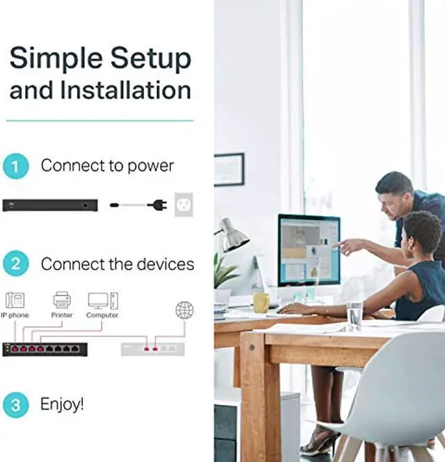 Alt view image 5 of 5 - TP-Link 8 Port Gigabit PoE Switch | 8 PoE+ Ports @126W | Plug  and  Play | Limited Lifetime Protection | Desktop/ Rackmount | Prioritized Power Supply | Sturdy Metal | Shielded Ports (TL (TL-SG1008MP)