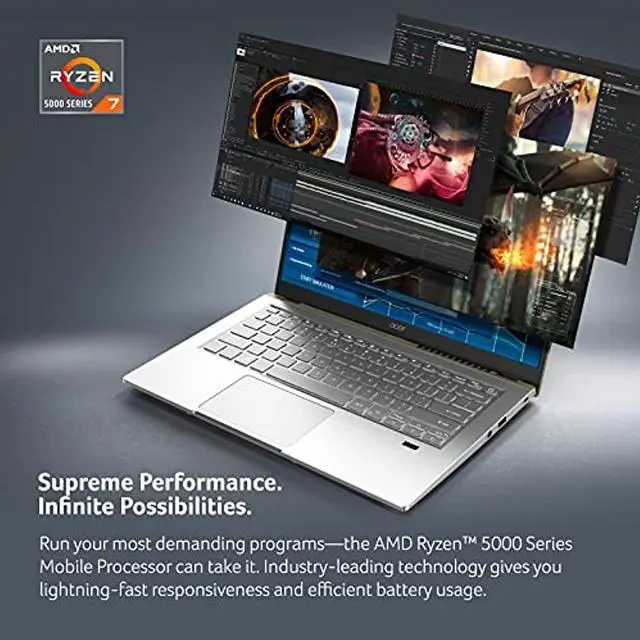Alt view image 2 of 5 - Acer Swift X SFX14-41G-R1S6 Creator Laptop | 14" Full HD 100% sRGB | AMD Ryzen 7 5800U | NVIDIA RTX 3050Ti Laptop GPU | 16GB LPDDR4X | 512GB NVMe SSD | Wi-Fi 6 | Backlit Keyboard | Wi (SFX14-41G-R1S6)