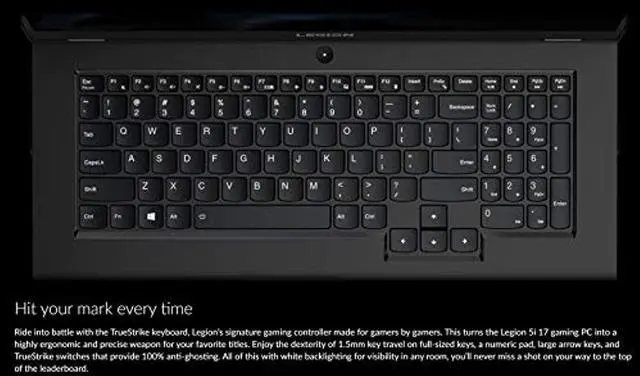 Alt view image 4 of 5 - Lenovo Legion 5i Gaming Laptop with 17.3" FHD 144Hz Display, GeForce RTX 2060 6GB GDDR6, Intel 6 Core i7-10750H Processor up 5.0GHz, 1TB SSD and 1TB HDD, 16GB DDR4, Backlit Keyboard, and  (81Y8002PUS)