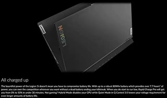 Alt view image 5 of 5 - Lenovo Legion 5i Gaming Laptop with 17.3" FHD 144Hz Display, GeForce RTX 2060 6GB GDDR6, Intel 6 Core i7-10750H Processor up 5.0GHz, 1TB SSD and 1TB HDD, 16GB DDR4, Backlit Keyboard, and  (81Y8002PUS)
