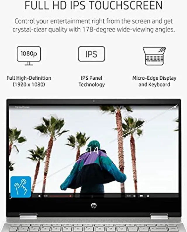 Alt view image 4 of 5 - HP Pavilion x360 14? Touchscreen Laptop, 11th Gen Intel Core i5-1135G7, 8 GB RAM, 256 GB SSD Storage, Full HD IPS Display, Windows 10 Home OS, Long Battery Life, Work  and  Streaming (14 (39K89UA#ABA)
