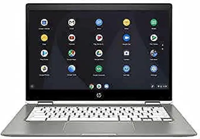 Main image of HP Chromebook X360 14-inch Touchscreen 64GB eMMC Celeron N4020 (4GB Memory, Memory Card Reader, Chrome OS) White/ Mineral Silver, 14b-ca0645cl (14b-ca0645cl)