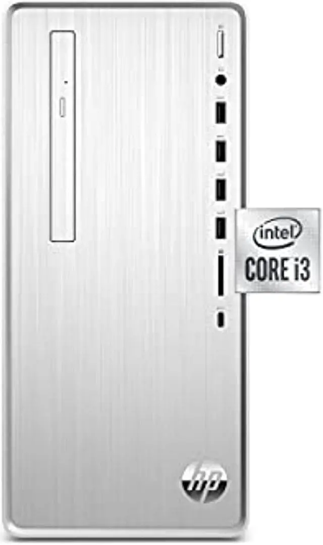 Main image of HP Pavilion Desktop, 10th Gen Intel Core i3-10100 Processor, 8 GB RAM, 512 GB SSD, Windows 10 Home (TP01-1030, Silver) (13Z04AA#ABA)