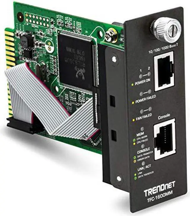 Main image of TRENDnet SNMP Management Module for TFC-1600, Supports Port Based Management, Real Time Monitoring, Converter Speed, Link Activity, Duplex Status, Gigabit Port, Lifetime Protection, TFC-1 (TFC-1600MM)