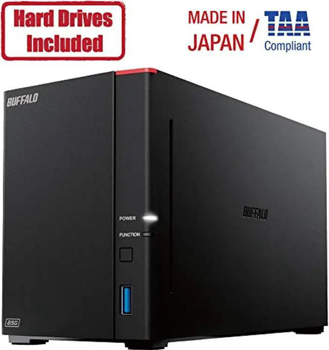 Alt view image 2 of 5 - BUFFALO LinkStation SoHo 720 2-Bay 4TB Home Office Private Cloud Data Storage with Hard Drives Included / Computer Network Attached Storage / NAS Storage / Network Storage / Media Server (LS720D0402B)