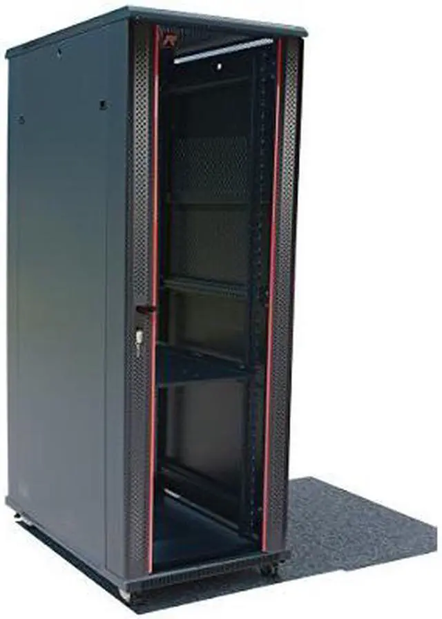 Alt view image 8 of 8 - Server Rack - Locking Cabinet - Network Rack - Av Cabinet – 32 U - Rack Mount - Free Standing Network Rack- Server Cabinet - Caster Leveler - Rack Shelf - Cooling Fan - Thermostat – PDU – 39-inch Dept