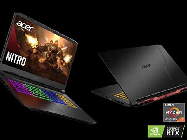 Alt view image 2 of 5 - Acer Nitro 5 AN517-41-R0RZ Gaming Laptop, AMD Ryzen 7 5800H (8-Core) | NVIDIA GeForce RTX 3060 Laptop GPU | 17.3" FHD 144Hz IPS Display | 16GB DDR4 | 1TB NVMe SSD | WiFi 6 | RGB Backlit Keyboard