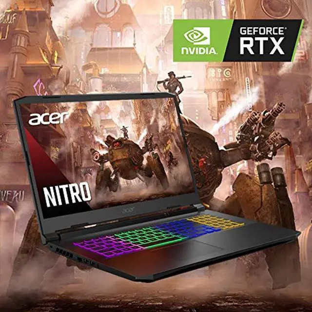 Alt view image 3 of 5 - Acer Nitro 5 AN517-41-R0RZ Gaming Laptop, AMD Ryzen 7 5800H (8-Core) | NVIDIA GeForce RTX 3060 Laptop GPU | 17.3" FHD 144Hz IPS Display | 16GB DDR4 | 1TB NVMe SSD | WiFi 6 | RGB Backlit Keyboard