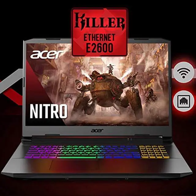 Alt view image 5 of 5 - Acer Nitro 5 AN517-41-R0RZ Gaming Laptop, AMD Ryzen 7 5800H (8-Core) | NVIDIA GeForce RTX 3060 Laptop GPU | 17.3" FHD 144Hz IPS Display | 16GB DDR4 | 1TB NVMe SSD | WiFi 6 | RGB Backlit Keyboard
