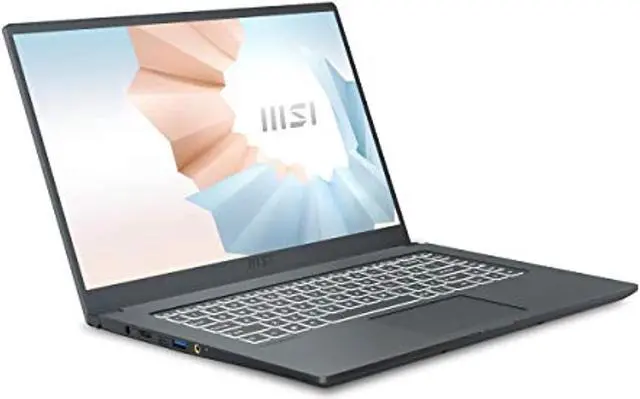 Alt view image 2 of 5 - MSI Modern 14 Ultra Thin and Light Professional Laptop: 14" FHD 1080p, Intel Core i5-10210U, UMA, 8GB, 512GB SSD, Win10, Carbon Gray (A10M-1052) (Modern141052)