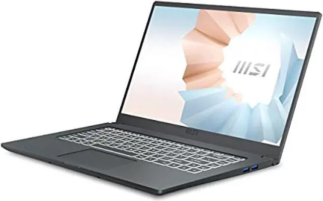 Alt view image 3 of 5 - MSI Modern 14 Ultra Thin and Light Professional Laptop: 14" FHD 1080p, Intel Core i5-10210U, UMA, 8GB, 512GB SSD, Win10, Carbon Gray (A10M-1052) (Modern141052)