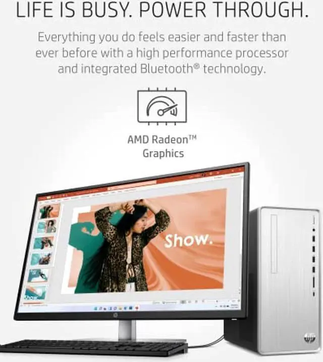 Alt view image 4 of 5 - HP Pavilion Desktop PC, AMD Ryzen 7 5700G, 16 GB RAM, 512 GB SSD, Windows 11 Pro, Wi-Fi 5  and  Bluetooth Connectivity, 9 USB Ports, Wired Mouse and Keyboard Combo, Pre-Built Tower (TP01-2 (TP01-2022)