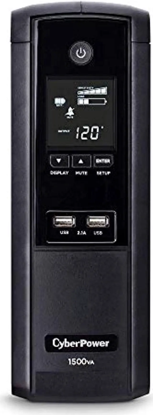 Alt view image 2 of 5 - CyberPower BRG1500AVRLCD Intelligent LCD UPS System, 1500VA/900W, 12 Outlets, AVR, Mini-Tower, 5-Year Warranty (BRG1500AVRLCD)
