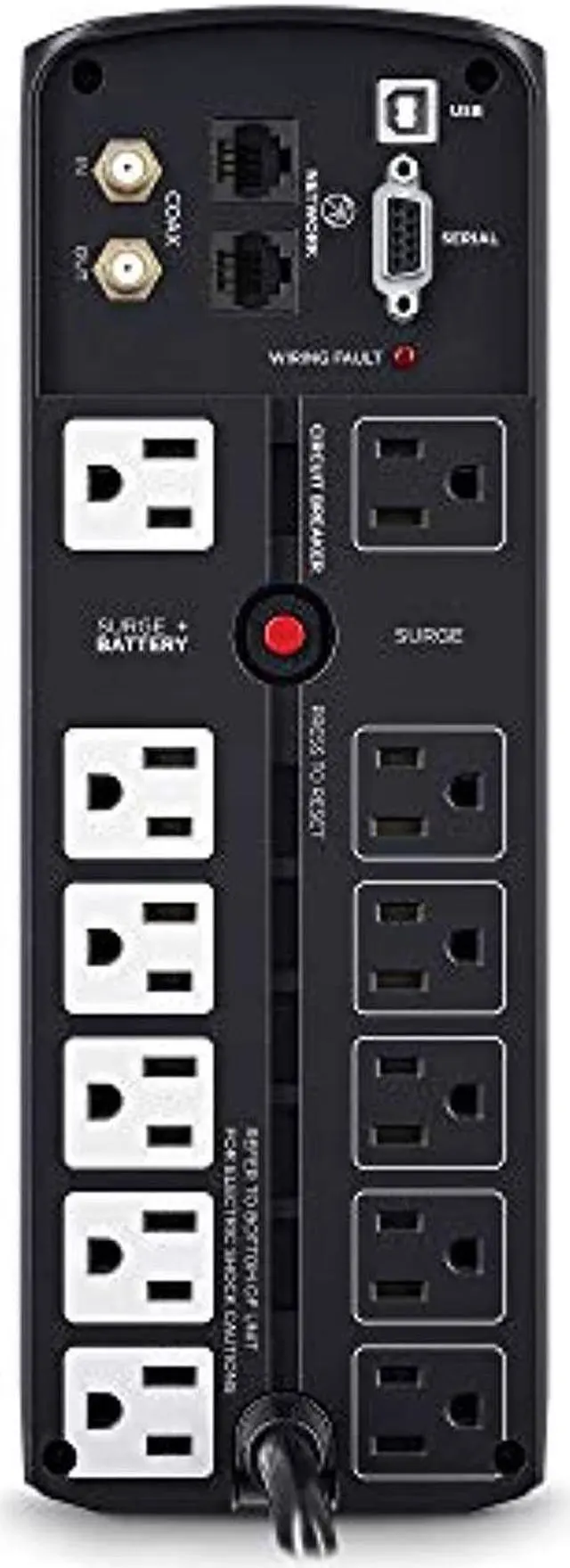 Alt view image 3 of 5 - CyberPower BRG1500AVRLCD Intelligent LCD UPS System, 1500VA/900W, 12 Outlets, AVR, Mini-Tower, 5-Year Warranty (BRG1500AVRLCD)