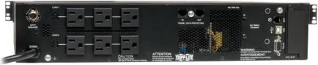 Alt view image 2 of 5 - Tripp Lite 1500VA Smart Online UPS Back Up, 1300W Double-Conversion, Extended Run Option, 2U Rackmount, LCD, USB, DB9, 2 Year Warranty  and  $250,000 Insurance (SU1500RTXLCD2U),Black (SU1500RTXLCD2U)