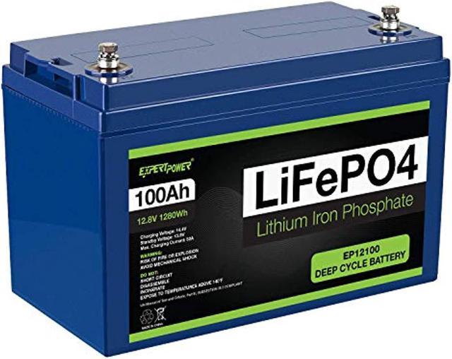 ExpertPower 12V 100Ah Lithium LiFePO4 Deep Cycle Rechargeable