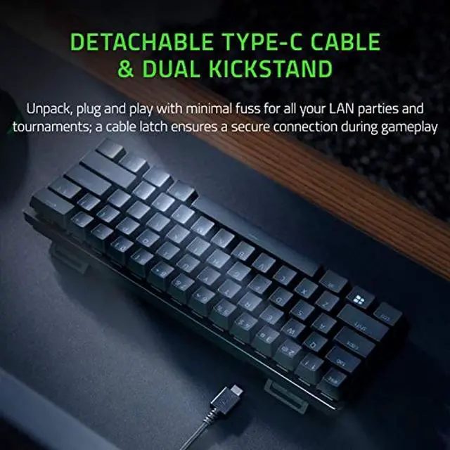 Alt view image 4 of 5 - Razer Huntsman Mini 60% Gaming Keyboard: Fastest Keyboard Switches Ever - Linear Optical Switches - Chroma RGB Lighting - PBT Keycaps - Onboard Memory - Classic Black (RZ03-03390200-R3M1)