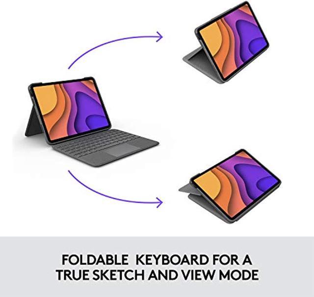 Alt view image 5 of 5 - Logitech Folio Touch iPad Keyboard Case with Trackpad and Smart Connector for iPad Air (4th Generation) - Graphite (920-009952)