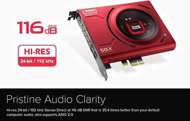 Alt view image 2 of 5 - Creative Sound Blaster Z SE Internal PCI-e Gaming Sound Card and DAC, 24-bit / 192 kHz, 116 dB SNR, ASIO, 600? Headphones Amp, Mic EQ, Discrete 5.1 / Virtual 7.1, Supports Dolby Digita (70SB150000004)