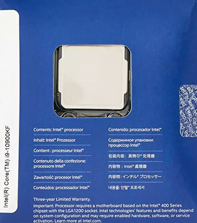 Alt view image 5 of 5 - Intel Core i9-10900KF Desktop Processor 10 Cores up to 5.3 GHz Unlocked Without Processor Graphics LGA1200 (Intel 400 Series chipset) 125W (BX8070110900KF)