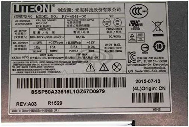 Main image of Lenovo Genuine OEM Power Supply FRU 54Y8901 (54Y8901)