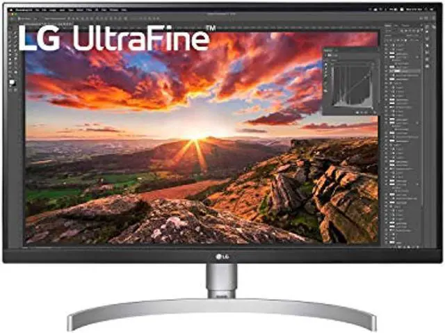 Alt view image 4 of 13 - LG 27UN850-W 27 Inch Ultrafine UHD (3840 x 2160) IPS Display with VESA DisplayHDR 400, USB Type-C and 3-Side Virtually Borderless Display with Height/Swivel/Pivot/Tilt Adjustable Stand, Si (27UN850-W)