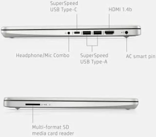 Alt view image 5 of 5 - HP 14 Laptop, AMD Ryzen 5 5500U, 8 GB RAM, 256 GB SSD Storage, 14-inch Full HD Display, Windows 11 Home, Thin  and  Portable, Micro-Edge  and  Anti-Glare Screen, Long Battery Life (14 (14-fq1025nr-cr)