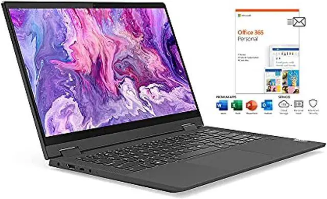 Alt view image 2 of 5 - Lenovo Flex 5 14" FHD IPS 2-in-1 Touchscreen Laptop | AMD Ryzen 7 4700U 8-Core | 8GB DDR4 RAM | 1TB SSD | Backlit Keyboard | Fingerprint Reader | Win 10 | with Microsoft Office Bundled