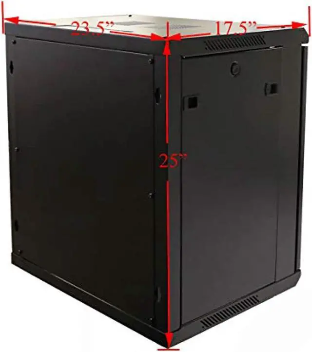 Alt view image 5 of 5 - AEONS 12U Professional Wall Mount Network Server Cabinet Enclosure 19-Inch Server Network Rack 16-Inches Deep Black (P26412S-AFBA-V)