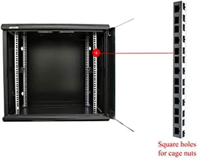 Alt view image 3 of 5 - AEONS 12U Professional Wall Mount Network Server Cabinet Enclosure 19-Inch Server Network Rack 16-Inches Deep Black (P26412S-AFBA-V)