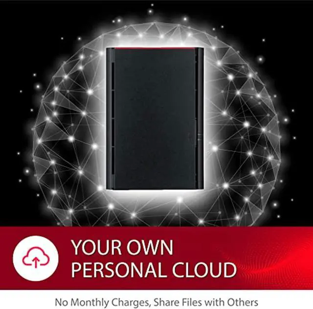 Alt view image 2 of 5 - BUFFALO LinkStation SoHo 220 2-Bay 4TB Home Office Private Cloud Data Storage with Hard Drives Included/Computer Network Attached Storage/NAS Storage/Network Storage/Media Server/File Se (LS220D0402B)