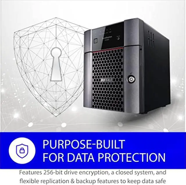 Alt view image 3 of 5 - BUFFALO TeraStation 3420DN 4-Bay Desktop NAS 8TB (2x4TB) with HDD NAS Hard Drives Included 2.5GBE / Computer Network Attached Storage / Private Cloud / NAS Storage/ Network Storage / Fi (TS3420DN0802)