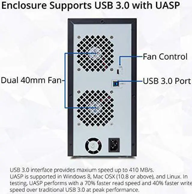 Main image of Syba 8 Bay Tool Less Tray Hot Swappabe 2.5" 3.5" SATA Non Raid External USB 3.0 Enclosure SY-ENC50119l (SY-ENC50119)